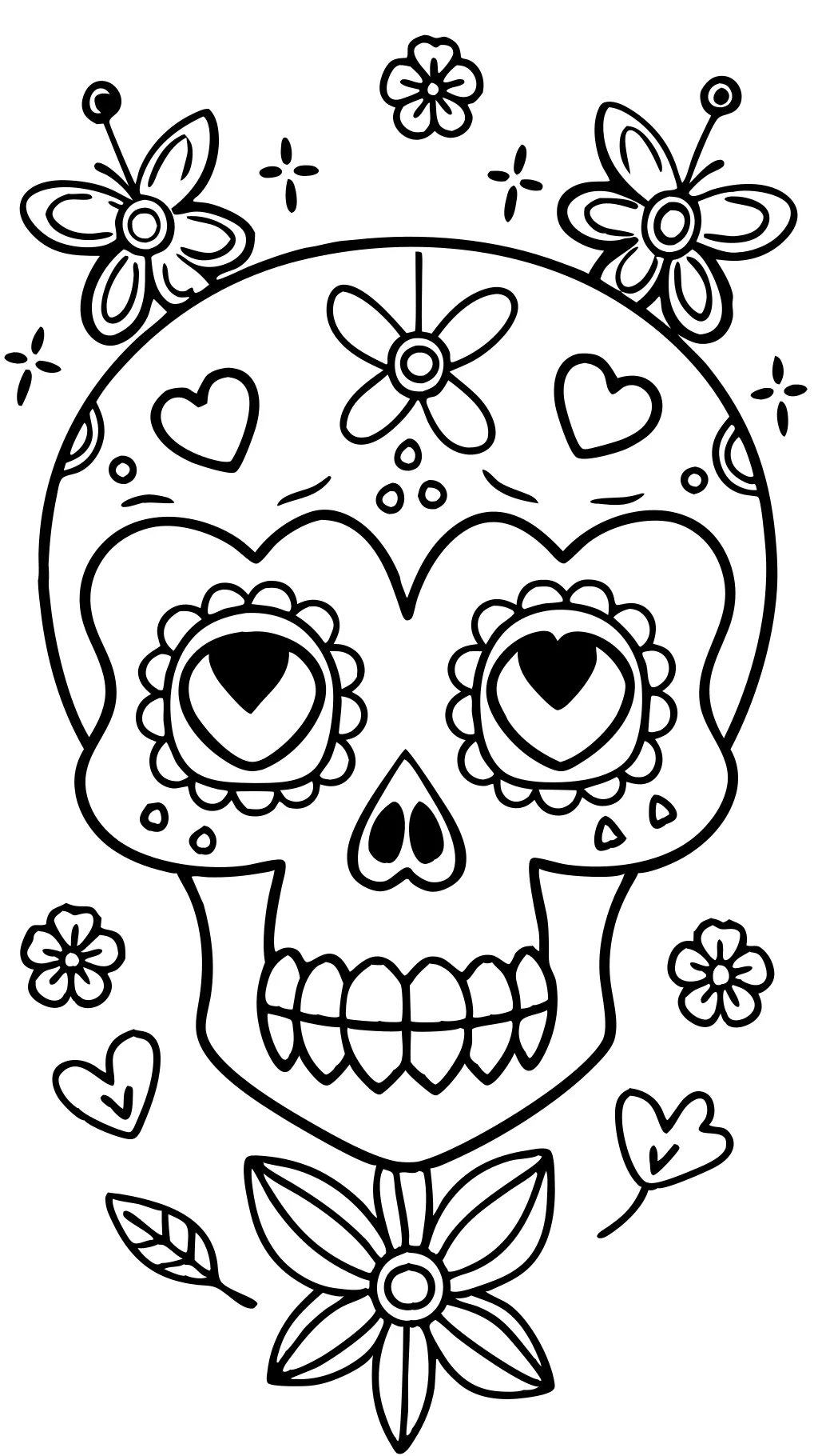 Páginas para colorear de calavera para niñas